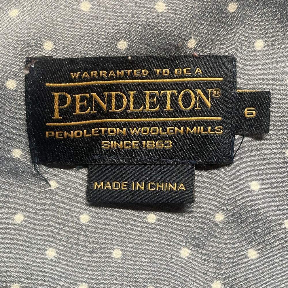 Pendleton Button-Down Shirt Blouse Polkadots Long… - image 6